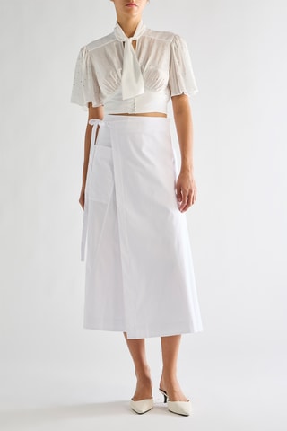 Falda cruzada - Blanco - Proenza Schouler