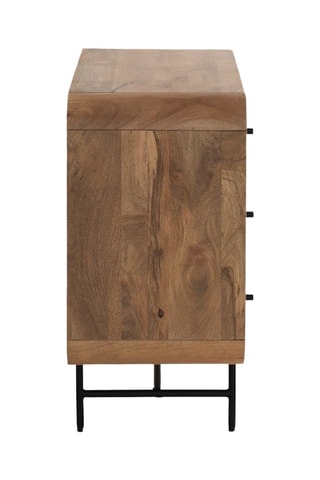 Cómoda de madera de mango de 6 cajones - 100 x 40 x 80 cm