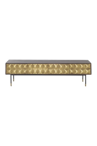 Mueble de TV - Marrón y dorado