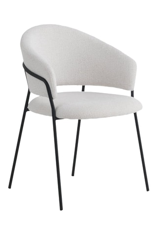 4 fauteuils - Ecru - En tissu chenille