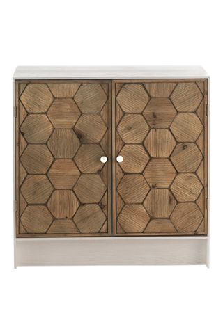 Mueble de organización de 2 puertas de madera - Natural y blanco