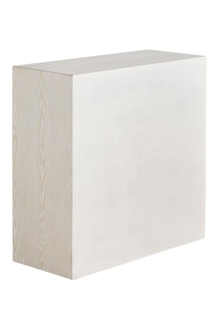 Mueble de organización de 2 puertas de madera - Natural y blanco