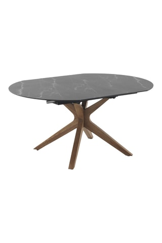 Table à manger extensible en chêne et céramique  - 120/160 x 77 cm