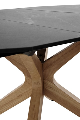 Table à manger extensible en chêne et céramique  - 120/160 x 77 cm
