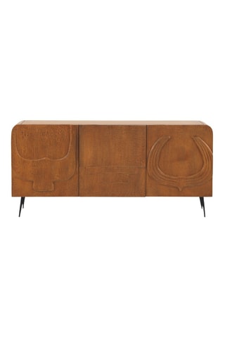 Aparador de 2 puertas de madera de mango - 160 x 75 x 38 cm