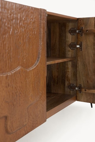 Aparador de 2 puertas de madera de mango - 160 x 75 x 38 cm