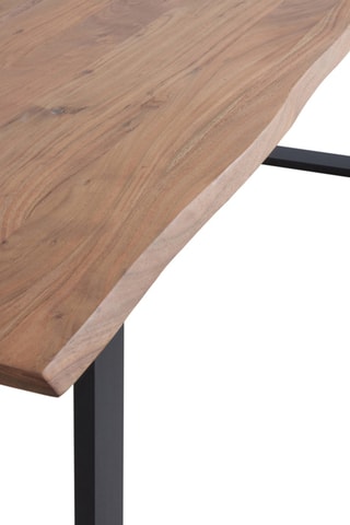 Mesa de comedor de madera - Natural y negro