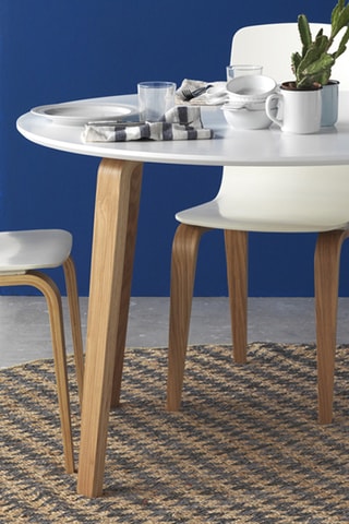 Mesa de comedor redonda - Blanco