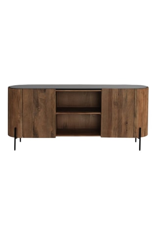 Aparador de 2 puertas de madera de mango - 175 x 76 x 40 cm