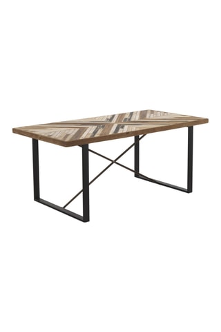 Mesa de comedor de madera - Natural y negro