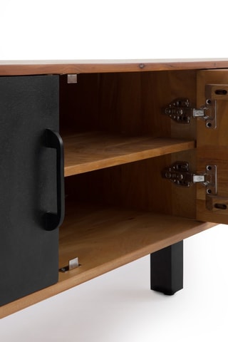 Mueble de TV de 4 puertas de madera de acacia maciza - 178 x 52 x 40 cm