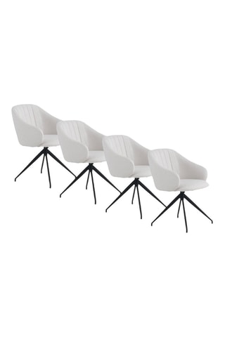 4 sillones giratorios - Crudo - Tela de felpa
