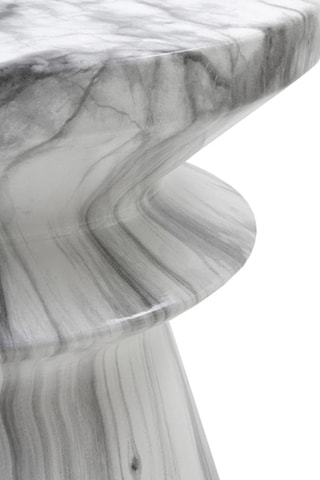 Mesa auxiliar - Taburete - Blanco y gris