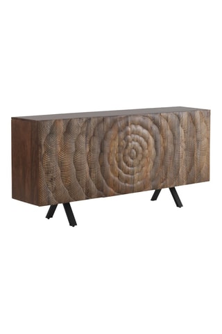 Aparador de 3 puertas de madera de mango - 160 x 38 x 75 cm