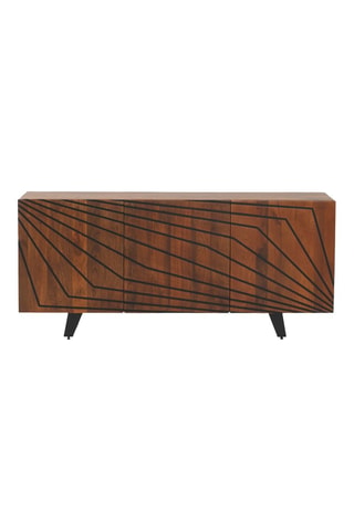 Aparador de 3 puertas de madera de mango - 160 x 38 x 75 cm