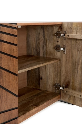 Aparador de 3 puertas de madera de mango - 160 x 38 x 75 cm