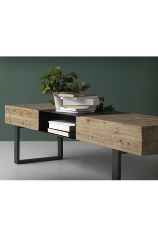 Mueble de TV de madera - Natural y negro