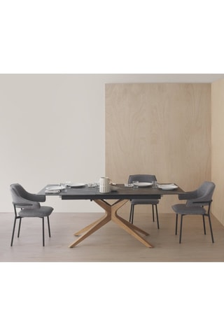 Table à manger extensible en chêne et céramique  - 160/200 x 77 x 90 cm