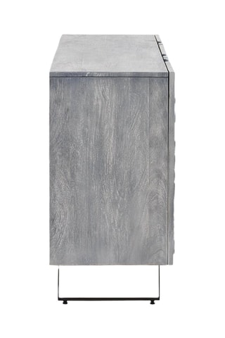 Aparador de 3 puertas de madera de mango maciza - 160 x 75 x 38 cm