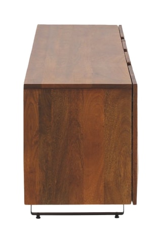 Mueble de TV de 2 puertas de madera de mango - 180 x 38 x 50 cm