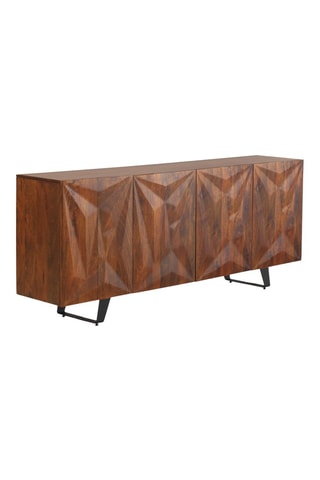 Aparador de 4 puertas de madera de mango - 177 x 38 x 75 cm