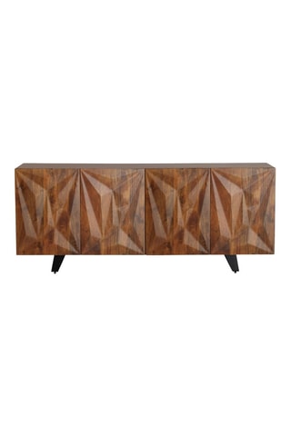 Aparador de 4 puertas de madera de mango - 177 x 38 x 75 cm