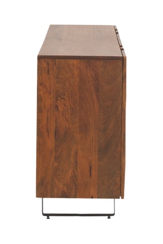 Aparador de 4 puertas de madera de mango - 177 x 38 x 75 cm