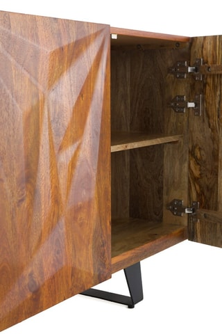 Aparador de 4 puertas de madera de mango - 177 x 38 x 75 cm