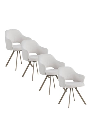 4 sillones - Crudo - Tela de felpa