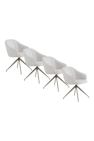 4 sillones giratorios - Crudo - Tela de felpa