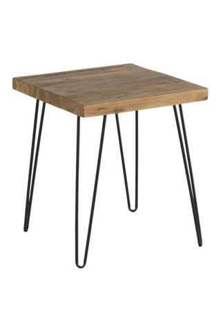 Mesa auxiliar de madera de olmo - Natural y negro