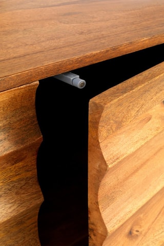 Aparador de 3 puertas de madera de mango - 170 x 40 x 85 cm