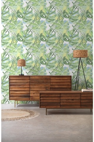 Aparador de 3 puertas de madera de mango - 170 x 40 x 85 cm