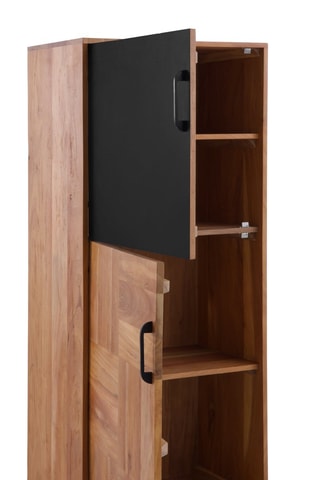 Etagère 2 portes en acacia massif - 60 x 164 x 40 cm