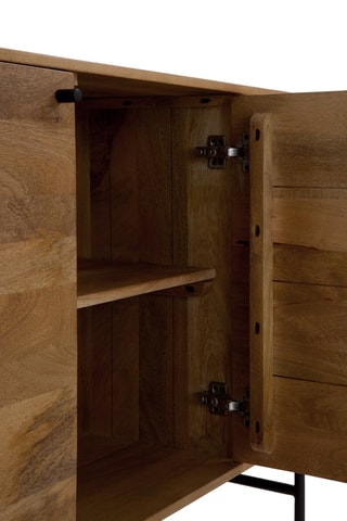 Aparador de 4 puertas de madera de mango - 170 x 80 x 40 cm