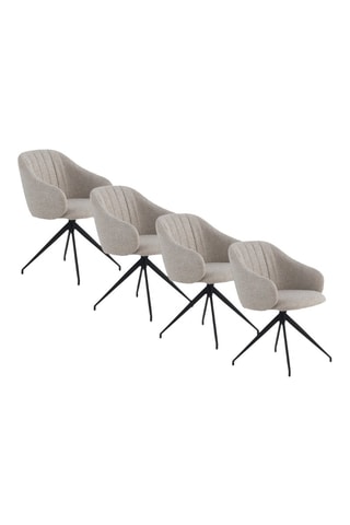 4 sillones giratorios - Beige - Tela de felpa