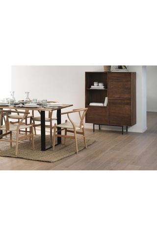 Mesa de comedor de madera - Natural y negro