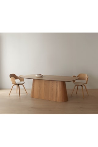 4 sillones - Imitación madera y beige