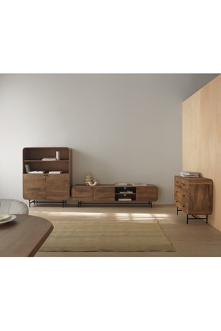 Mueble de TV de 3 puertas de madera de mango - 200 x 50 x 40 cm