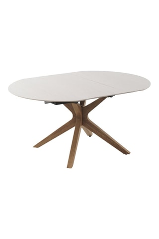 Table à manger extensible en chêne et céramique  - 120/160 x 77 cm