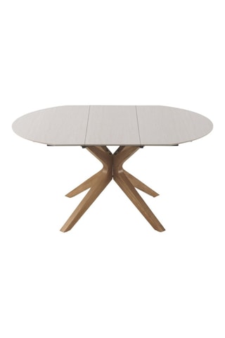 Table à manger extensible en chêne et céramique  - 120/160 x 77 cm