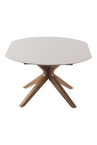 Table à manger extensible en chêne et céramique  - 120/160 x 77 cm