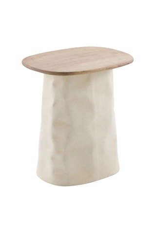 Table basse en hévéa - 48 x 45 x 34 cm