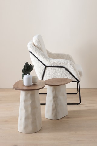 Table basse en hévéa - 48 x 45 x 34 cm