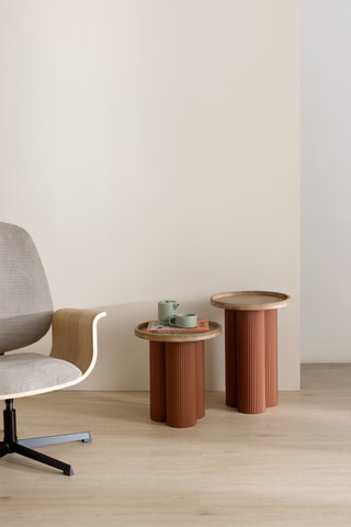 Table basse en hévéa - 54 x 38 x 38 cm