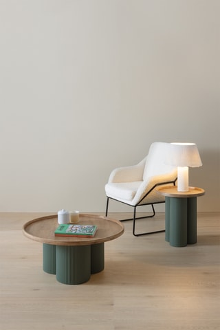 Table basse en hévéa - 75 x 75 x 36 cm