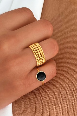 Anel folheado a ouro fino amarelo