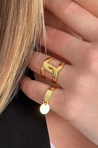 Anel folheado a ouro fino amarelo