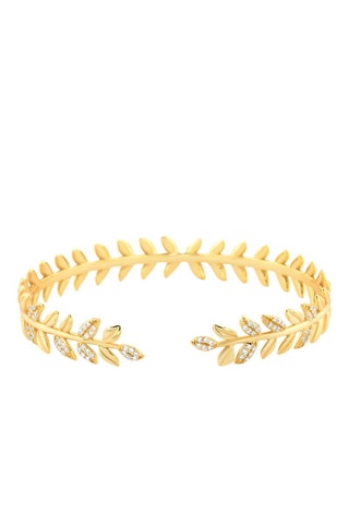 Pulseira rígida folheada a ouro fino amarelo
