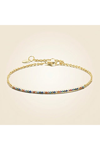 Pulseira - Latão dourado e pedras preciosas